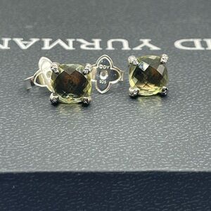 David Yurman Chatelaine Stud Earrings with Lemon Citrine